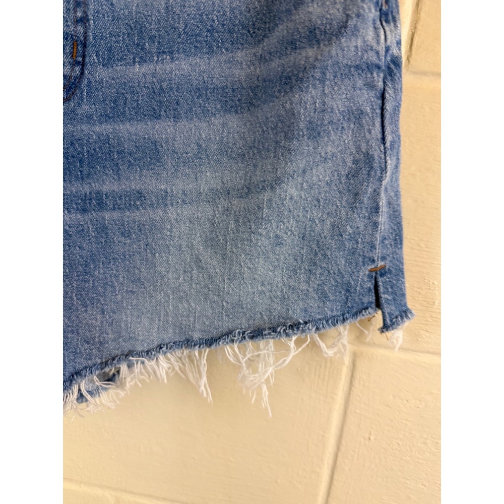 Madewell The Perfect Mid Length Jean Short Women 28 Blue Denim Raw Hem - Picture 5 of 11